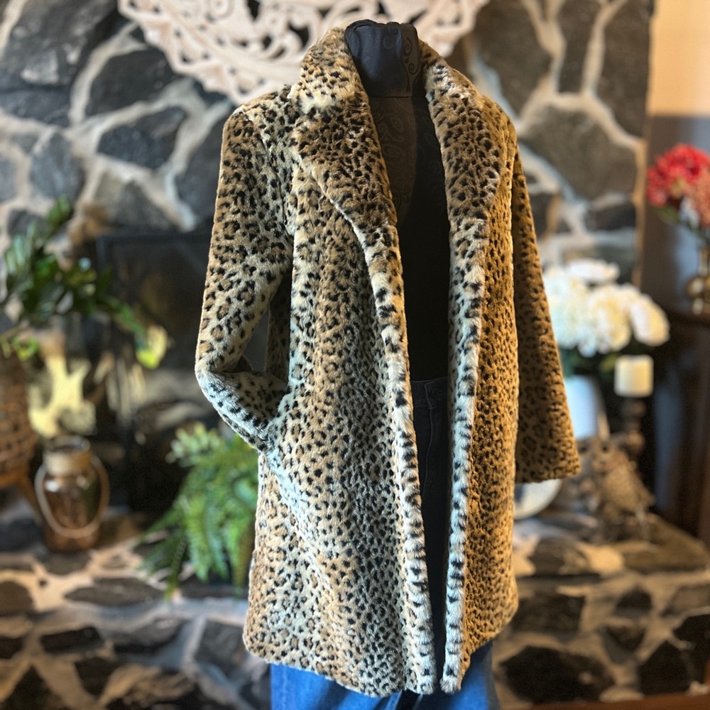 NWT Worthington Faux Fur Leopard Coat – Size Small